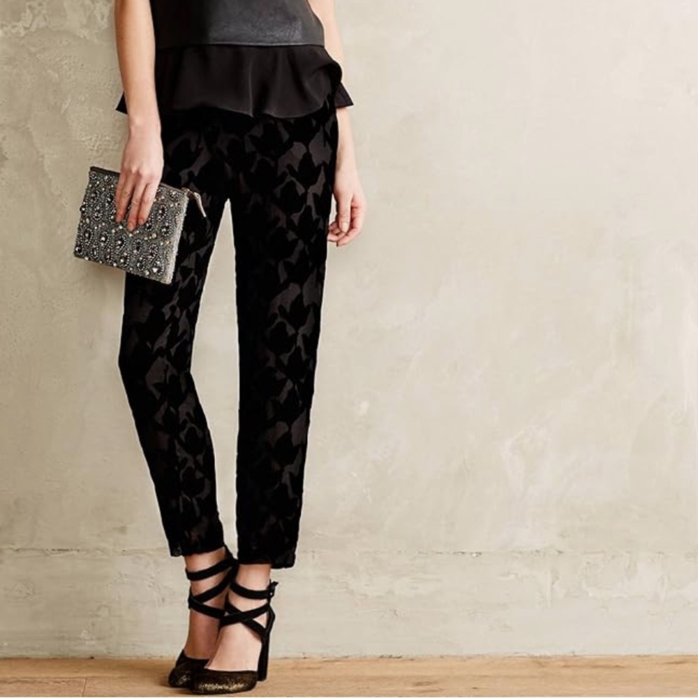 Anthropologie Harlyn Velvet Burnout Joggers size 2 new with tags NWT
